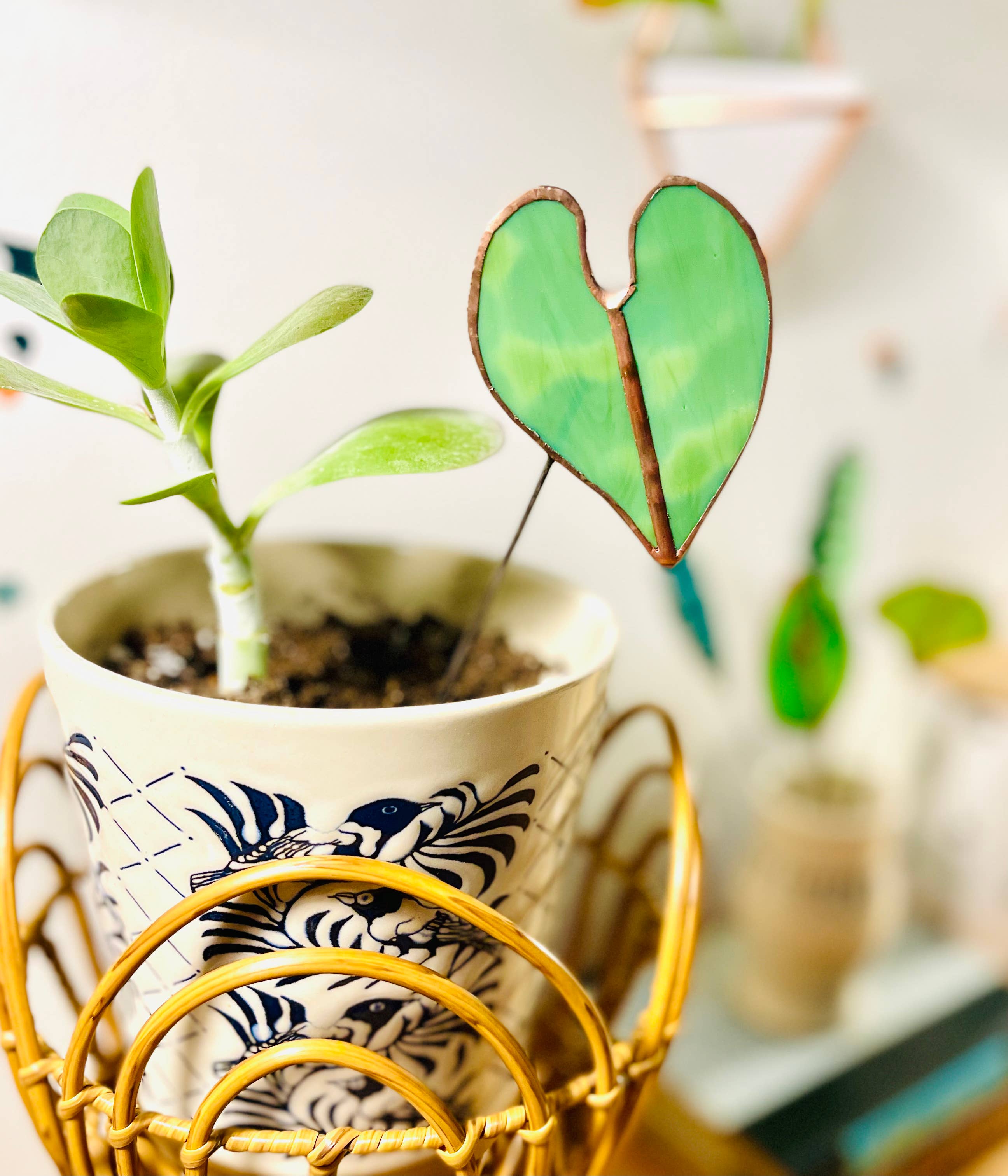 Bring a pop of color and artistry to your home with this handcrafted stained glass elephant ear by Samara Designs Studio. Each piece is made by hand using carefully selected stained glass, cut and assembled with care to create a lasting botanical accent that will never wilt or fade.
