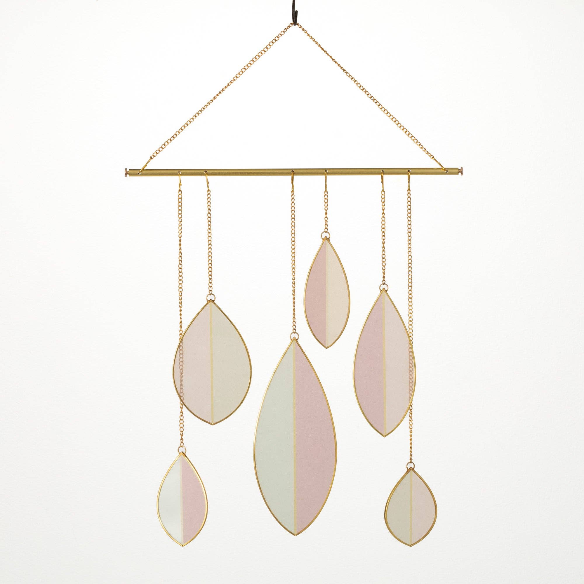 Brighten any room with this pink & green stained glass suncatcher with copper accents—elegant, modern, and perfect as a gift.