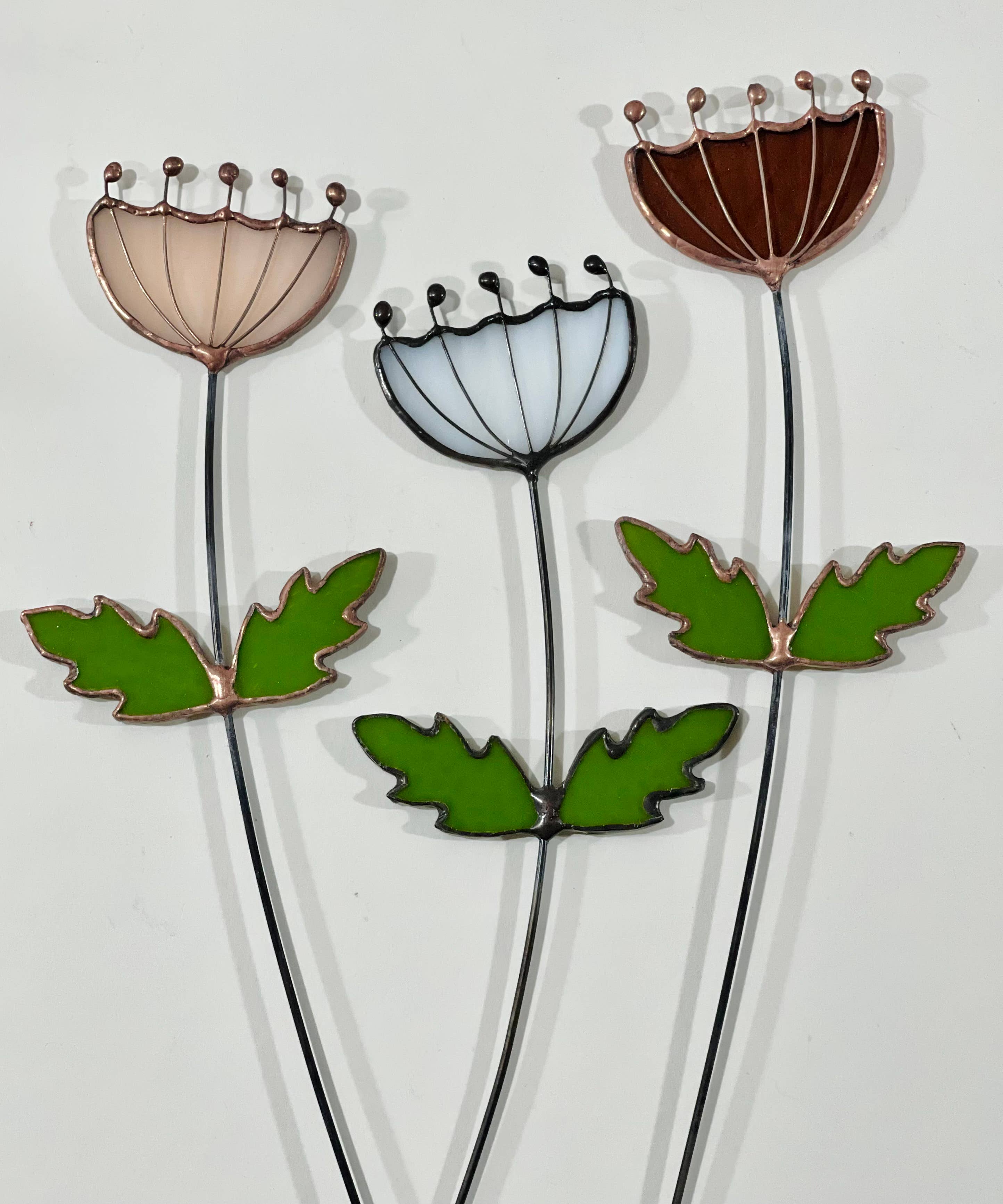 Handmade stained glass Queen Anne’s Lace brings wildflower charm to your home. A lasting botanical accent perfect for accessible, low-maintenance decor.