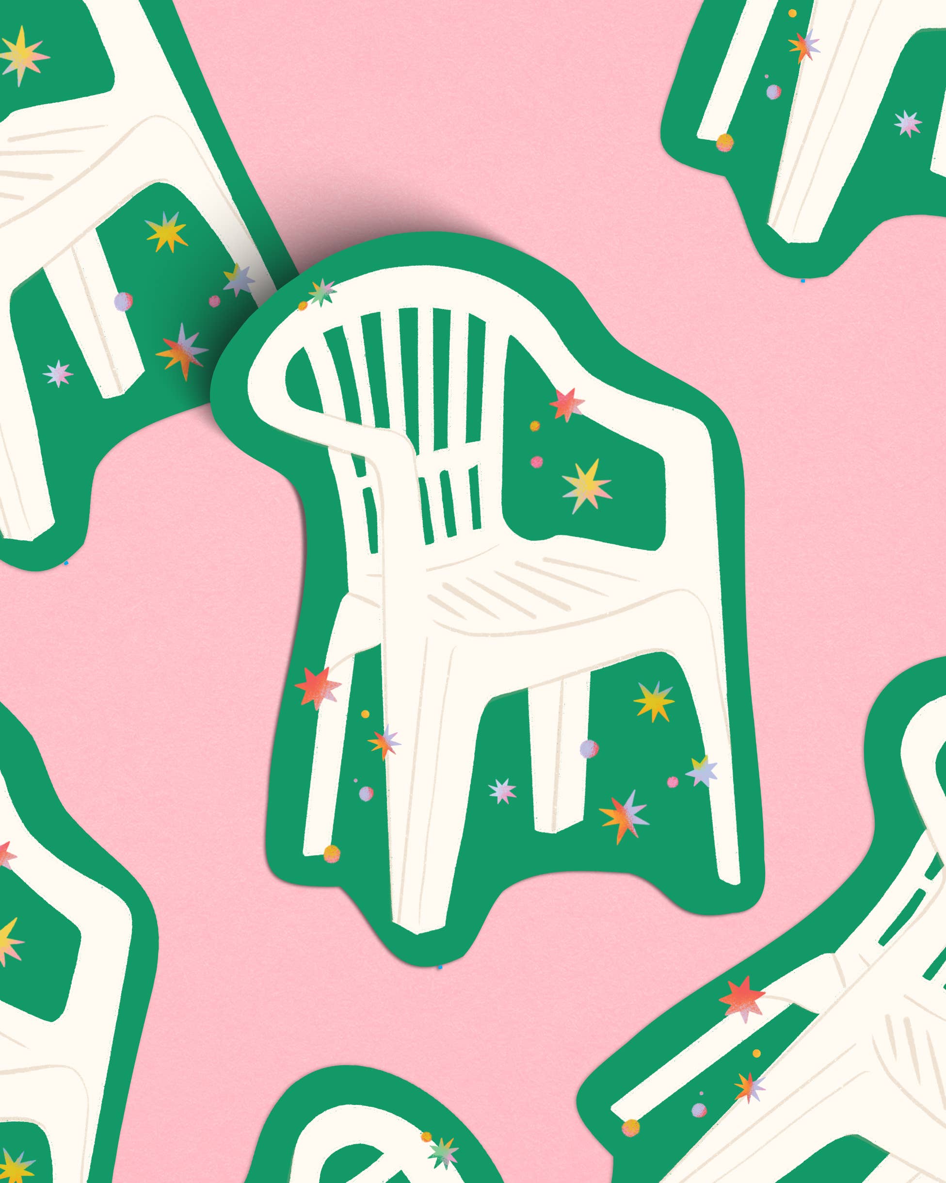 Featuring the iconic chair from Bad Bunny’s album Debí Tirar Más Fotos, this sticker evokes nostalgia, reflection, and shared moments—the perfect nod to the artist’s celebration of memory, identity, and cultural roots.
