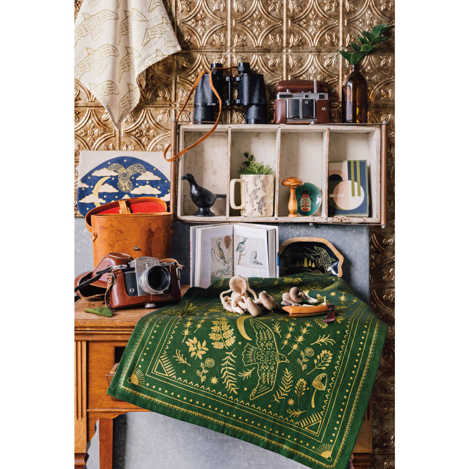 This beautifully crafted stoneware mug features a distinctive rectangular handle and a serene, moonlit design. It captures the quiet enchantment of a nocturnal landscape, with golden birds in graceful flight against a soft cream backdrop. Just the right size to fill your cup with inspiration, it’s the perfect companion for reflective mornings or calming evenings in.