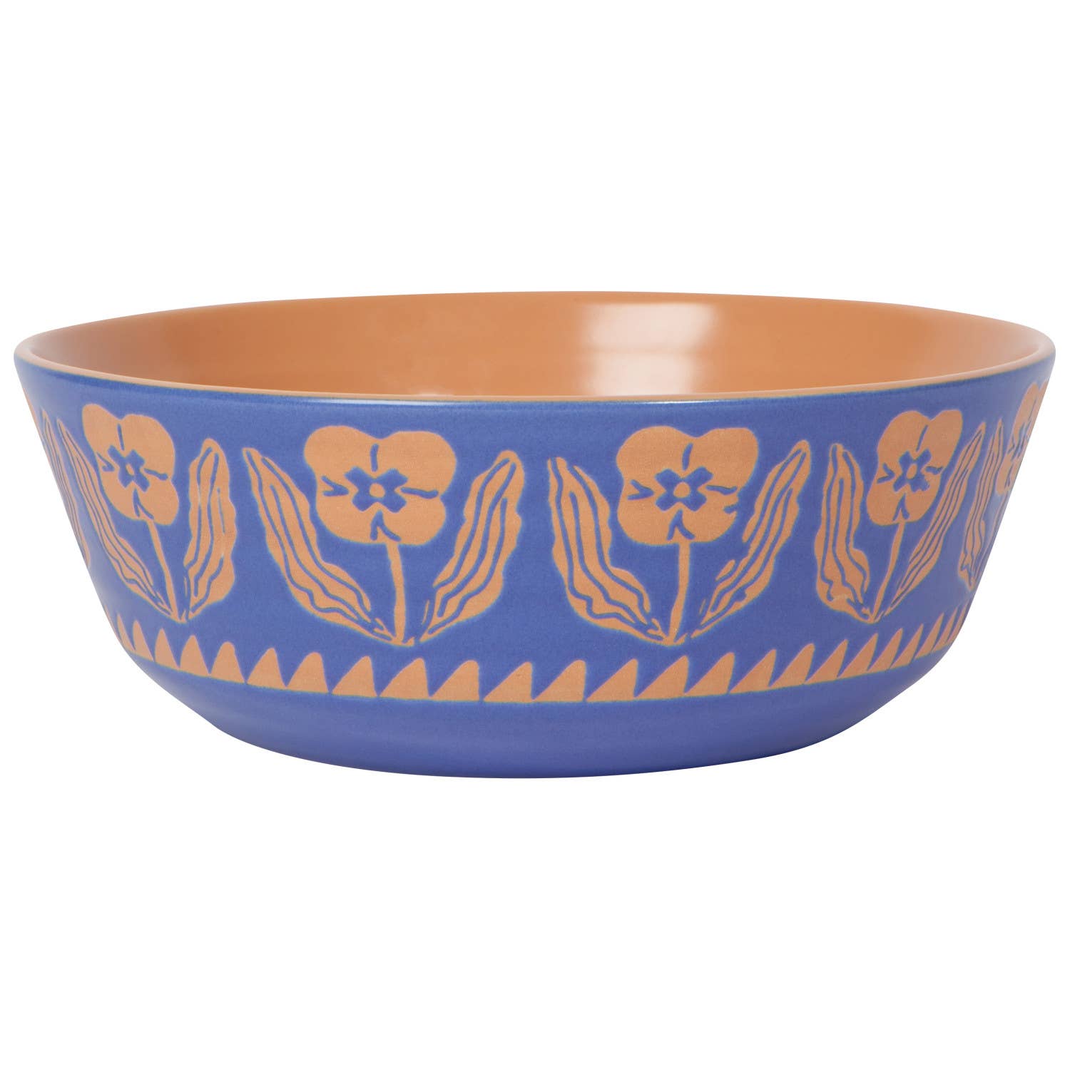 The Teppi Imprint Bowl features a wax-resist design, grooved texture, and glazed finish for a beautifully tactile feel. Part of Danica Studio’s Teppi collection, it blends vibrant florals, charming patterns, and nature-inspired hues.