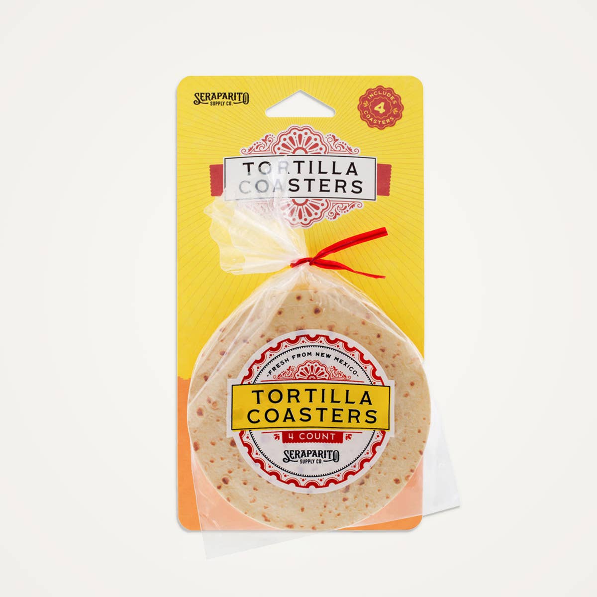 Honor your love for fresh tortillas with these durable, absorbent coasters. Reusable and fun, they’re a perfect gift for any food lover or party host.