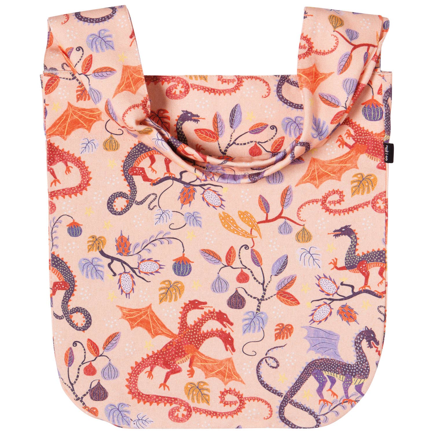 The Ember Tote Bag by Danica Studio features a square shape, wide handles &amp; an inside pocket. Adorned with a bold dragon print, it’s a stylish, durable everyday tote.