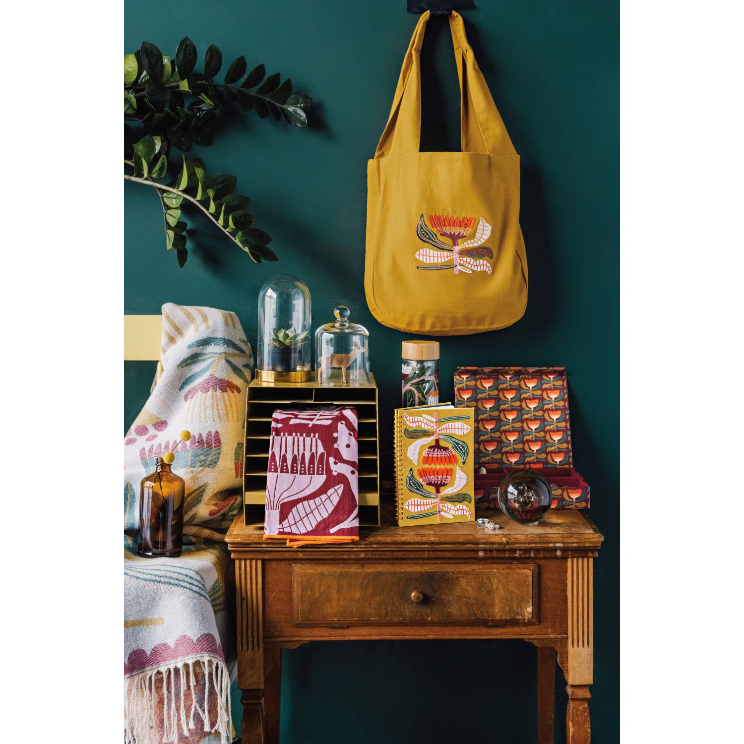 The Venus To &amp; Fro Tote Bag features a square shape, wide handles, an inside pocket &amp; bold, nature-inspired symmetry. Stylish &amp; comfy to carry! Beautiful embroidered design.