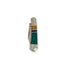 Closed folding pocket knife with a turquoise and wood inlay handle on white