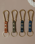 Tuxedo Carabiner Keychain | Leather and Solid Brass