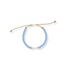 Light blue seed bead bracelet on an adjustable leather cord