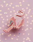 Enamel Pin: Glow-in-the-Dark Flamingo