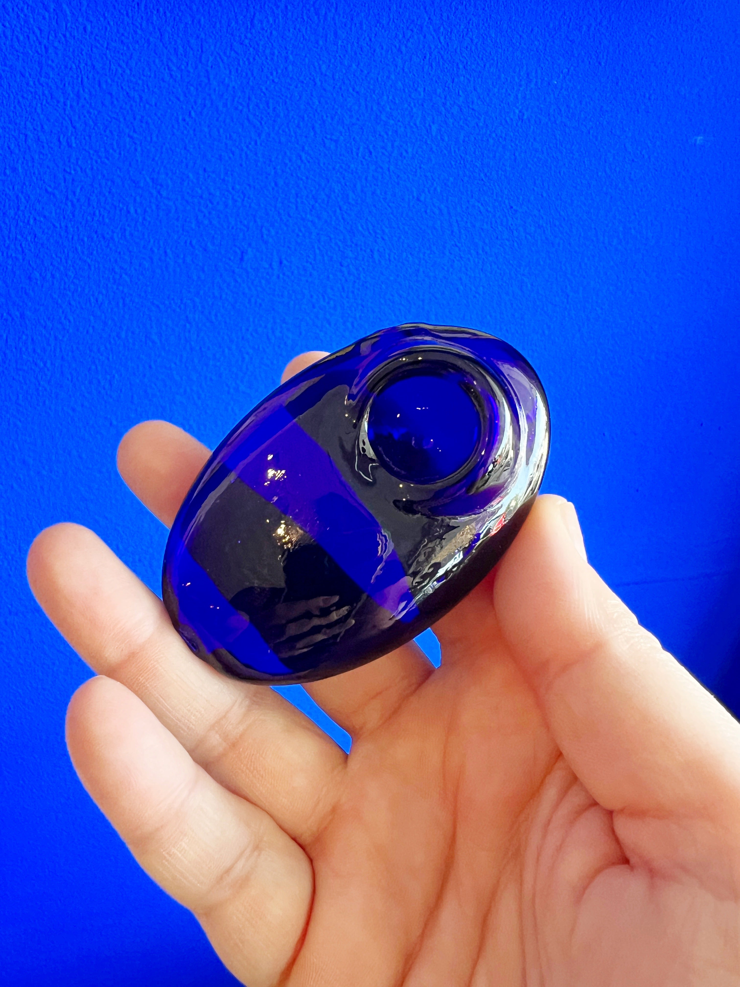 Glass Pebble Pipe | Cobalt Blue – Son of a Sailor