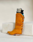 Leather Cowboy Boot Lighter Cover