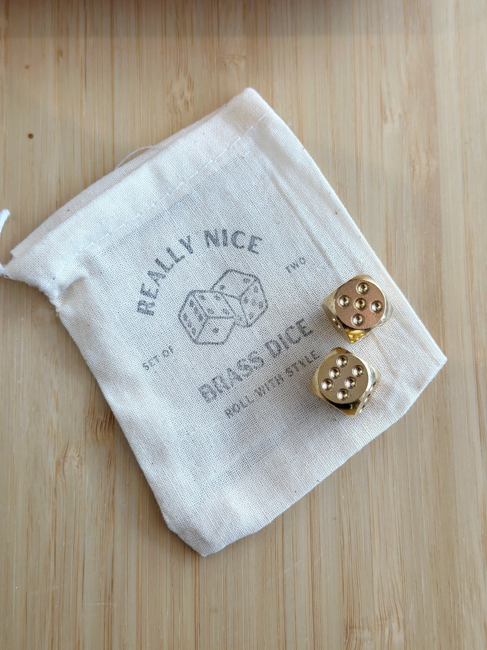 Really Nice Brass Dice | Set of 2