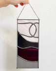 Handcrafted stained glass desertscape suncatcher. Stunning landscape window hanging & nature lover gift. Beautiful desert scene home decor.