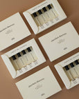 The Discovery Set comes in a set of four 2ml bottles: Palo Santo, Desert Kush, Cactus Flower, and Hinoki. This is a great starter set for those who are still new to the unisex parfum game!