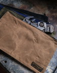 Waxed canvas zipper tool bags in tan, olive, navy and black