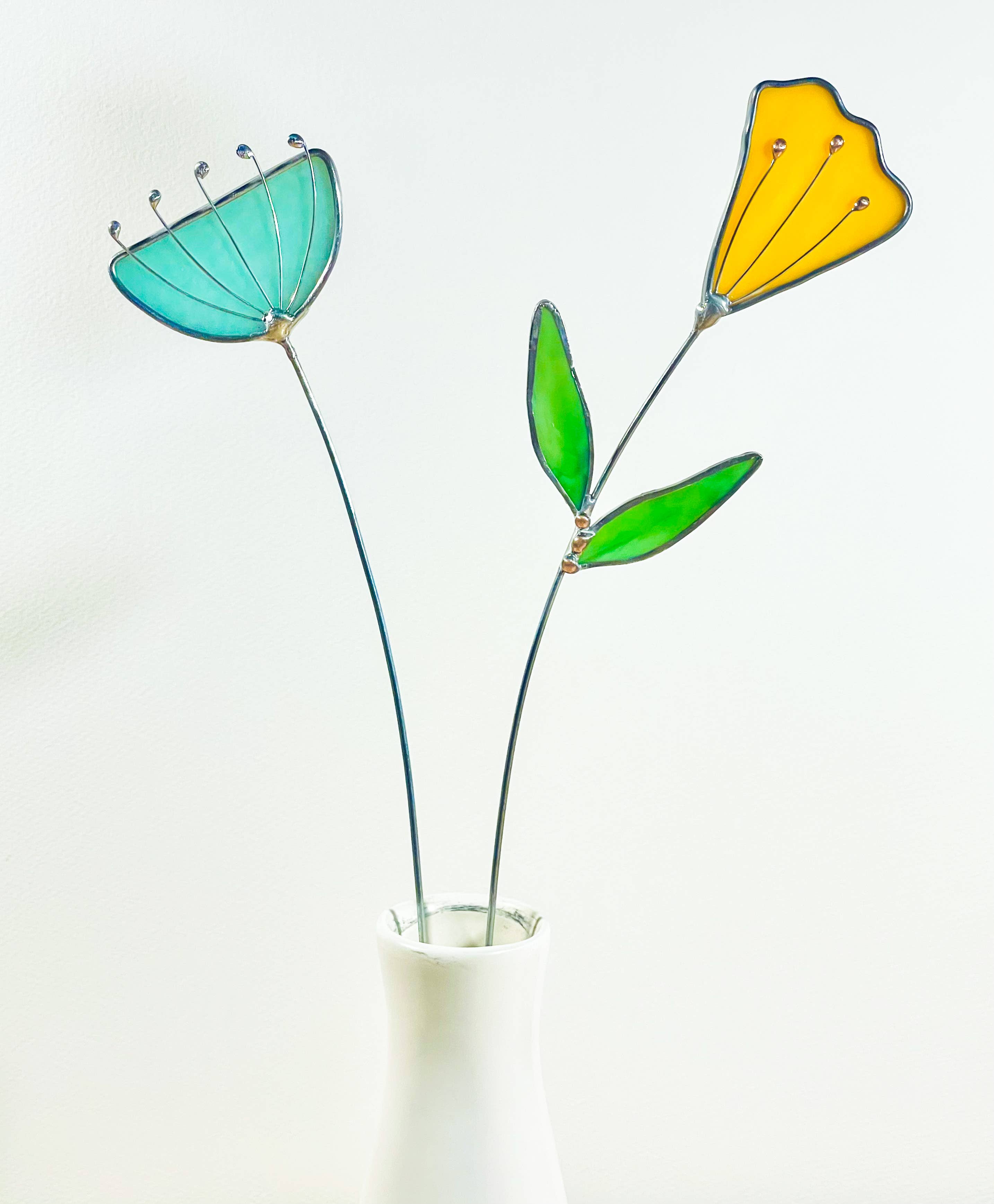 Stained Glass | Mod Blue Flowers