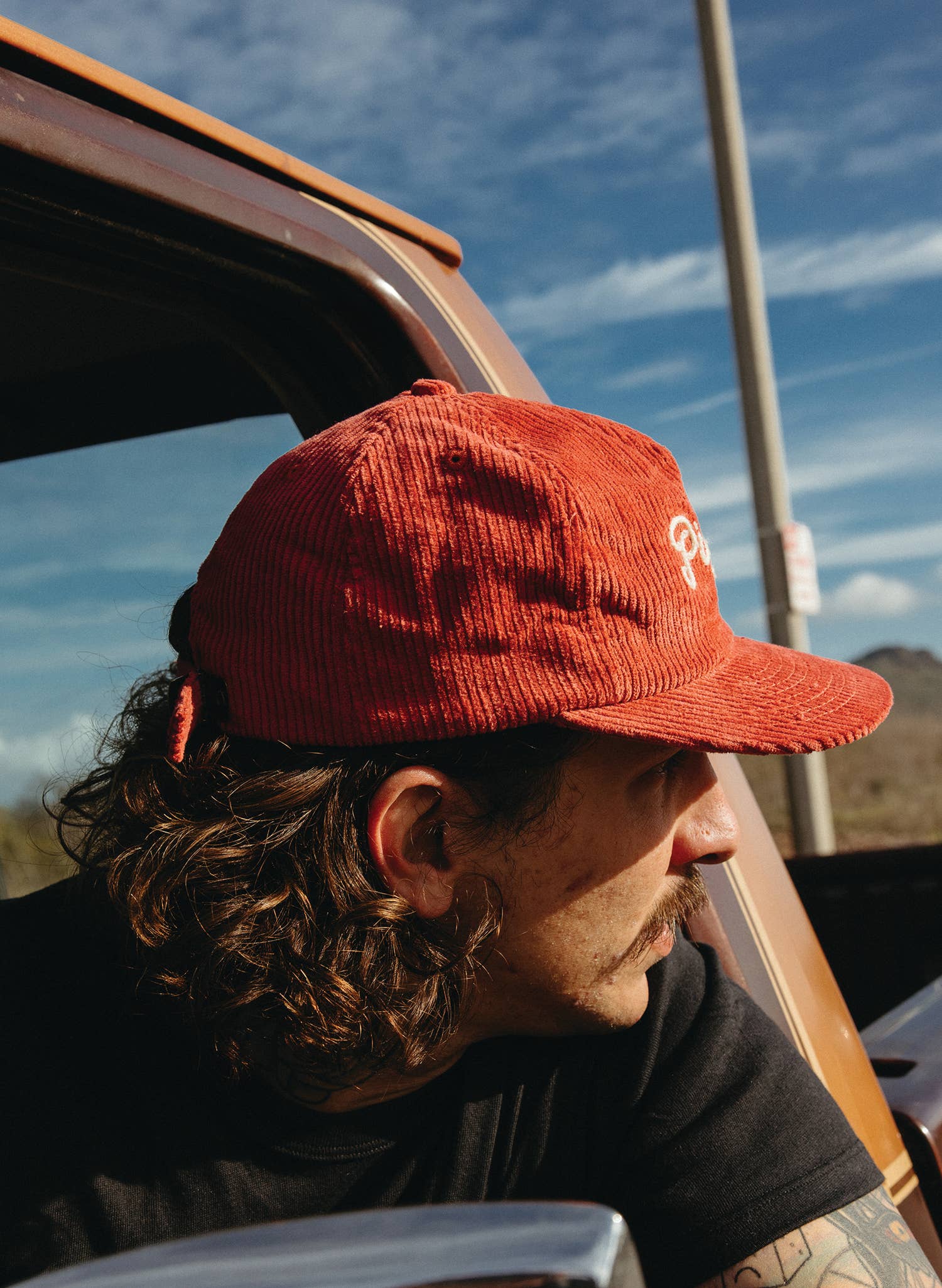Corduroy Chainstitched Pizza Hat