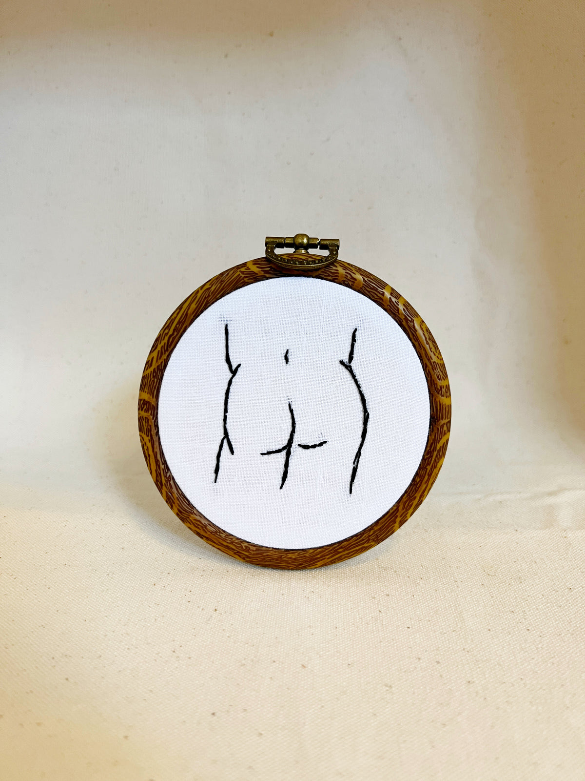 His Butt | Framed Embroidery