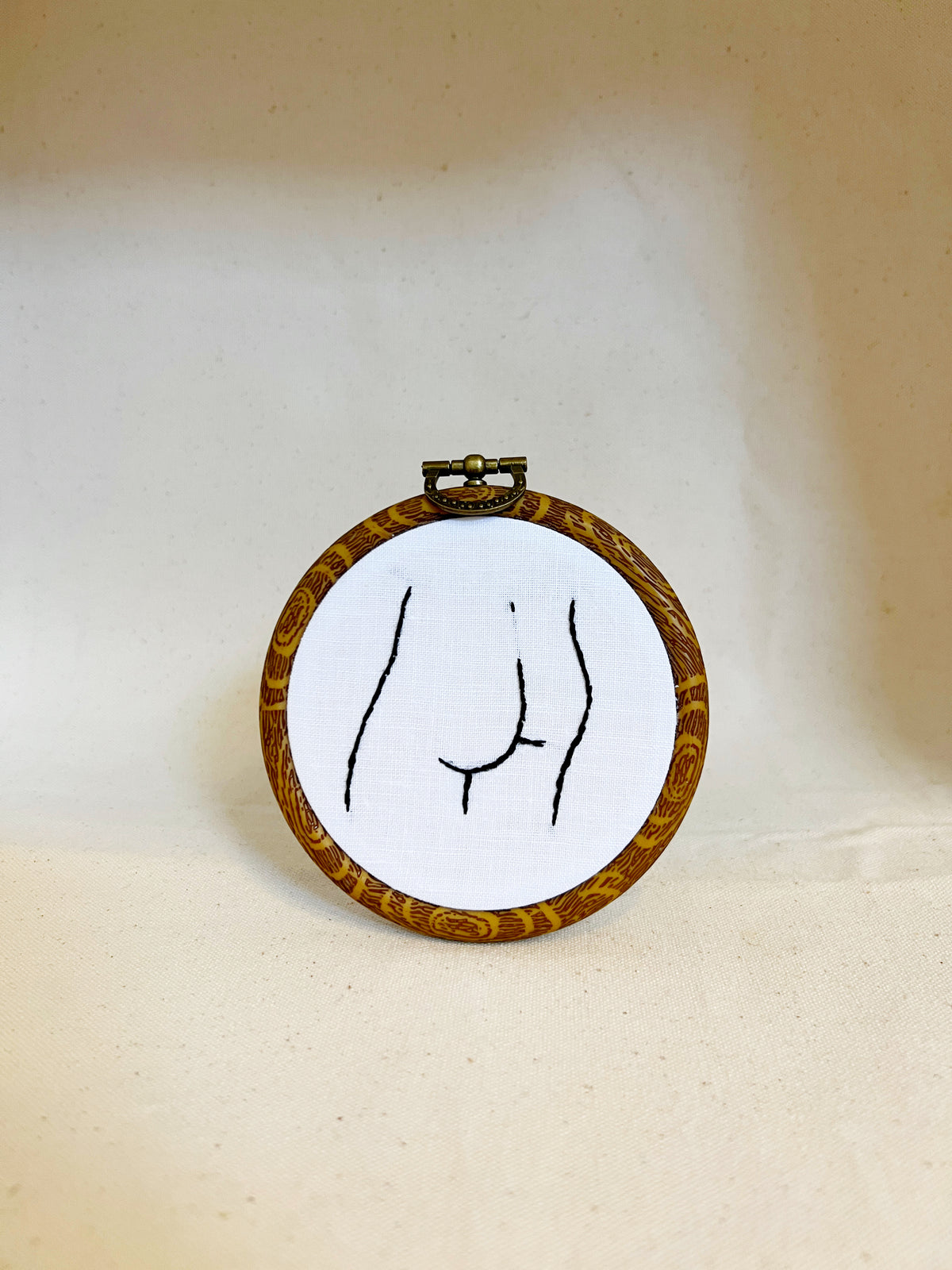 His Butt | Framed Embroidery