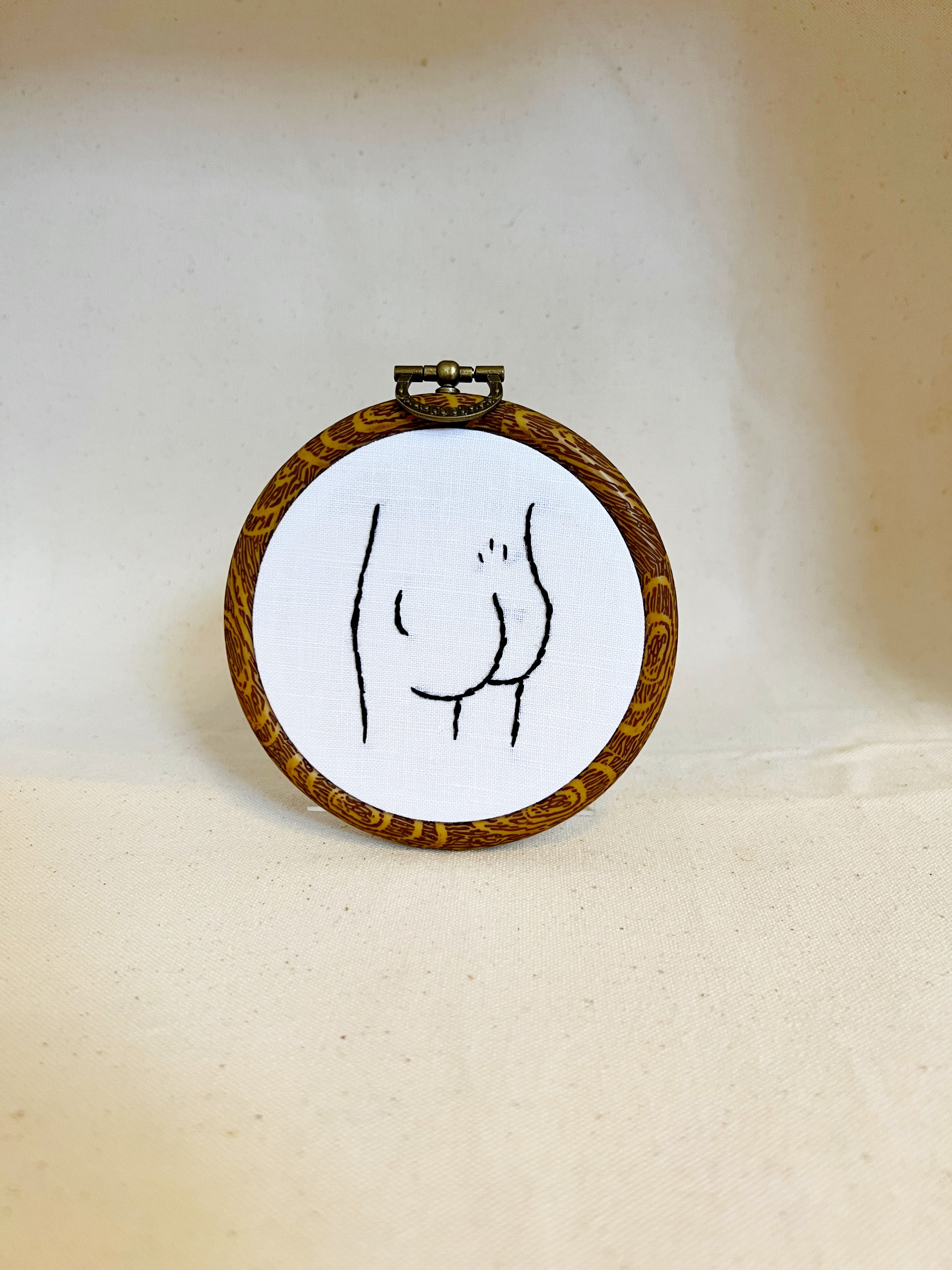 His Butt | Framed Embroidery