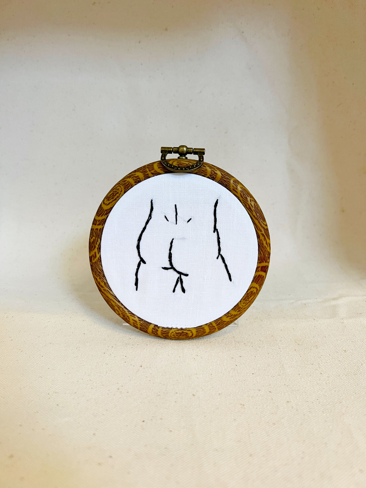 His Butt | Framed Embroidery