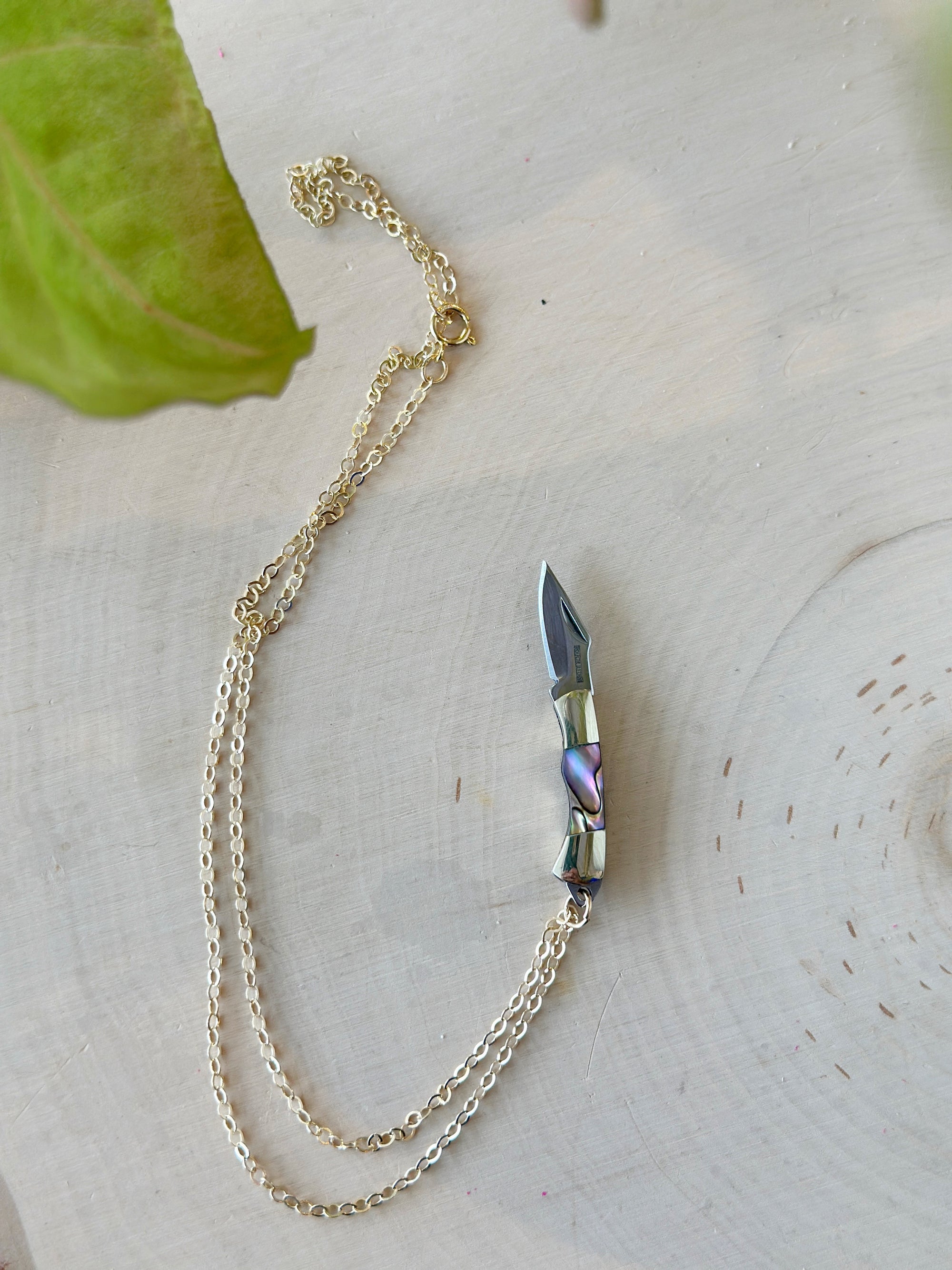 Mini Mother of Pearl Knife Necklace