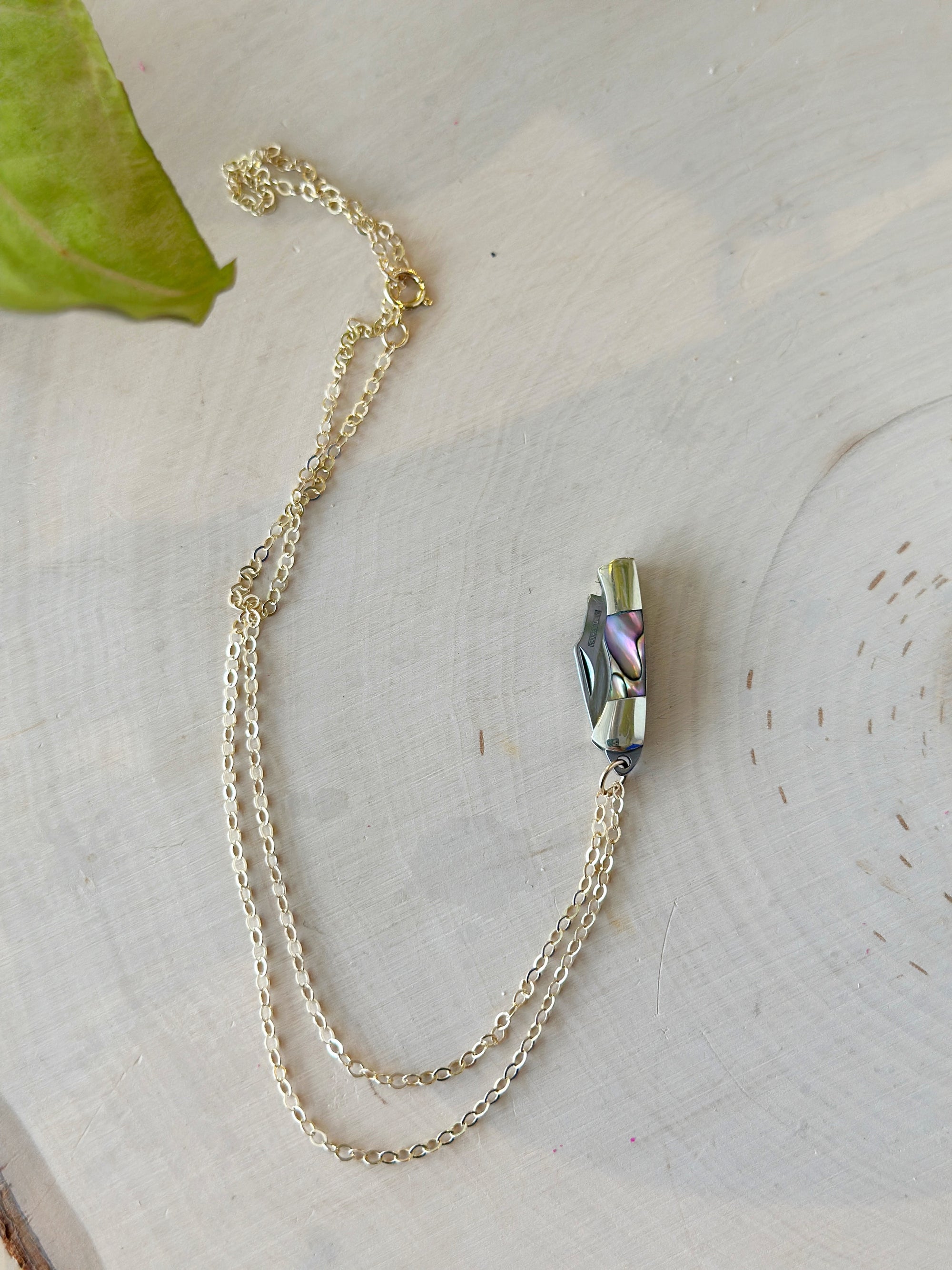 Mini Mother of Pearl Knife Necklace