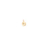 Gold-filled round initial charm stamped with the letter P on a white background