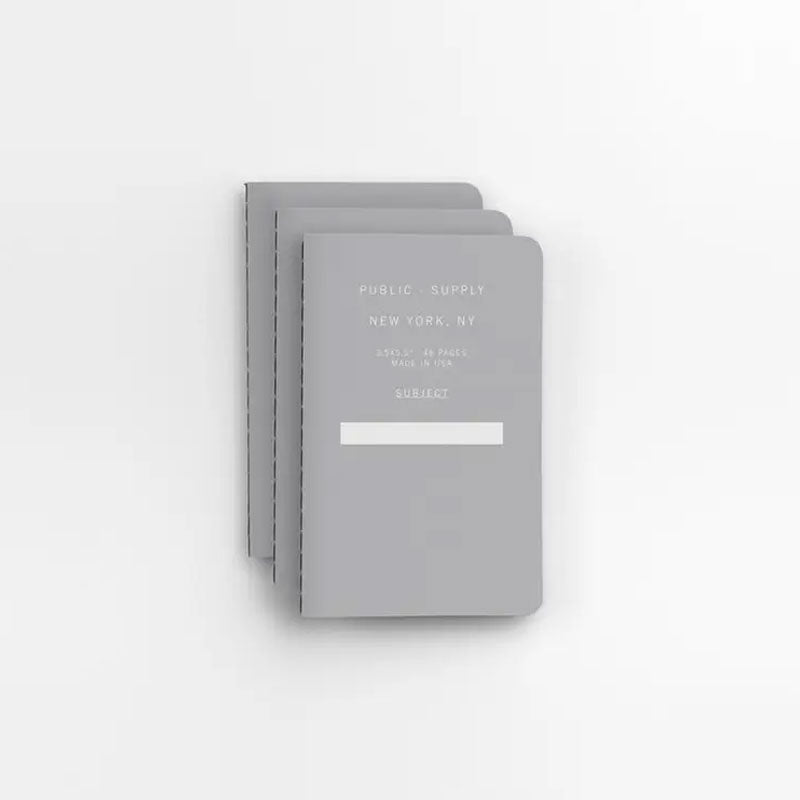 3.5x5.5&quot; Pocket Notebook (3 Pack) | Ruled Paper | Gray