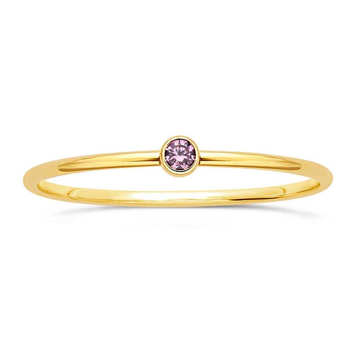Thin Stacking Ring | Gold-Filled Gem - Light Purple