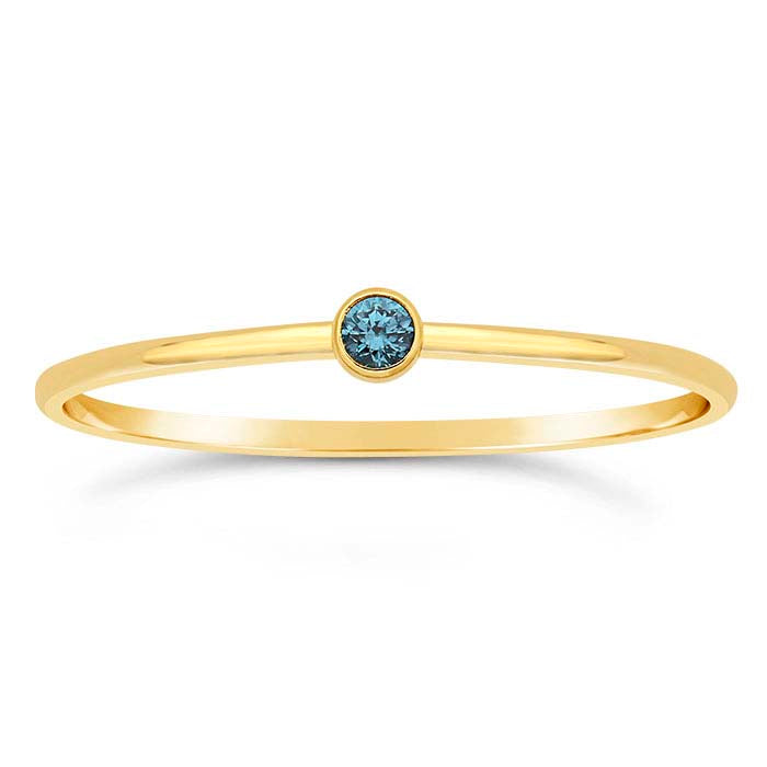 Thin Stacking Ring | Gold-Filled Gem - Light Blue