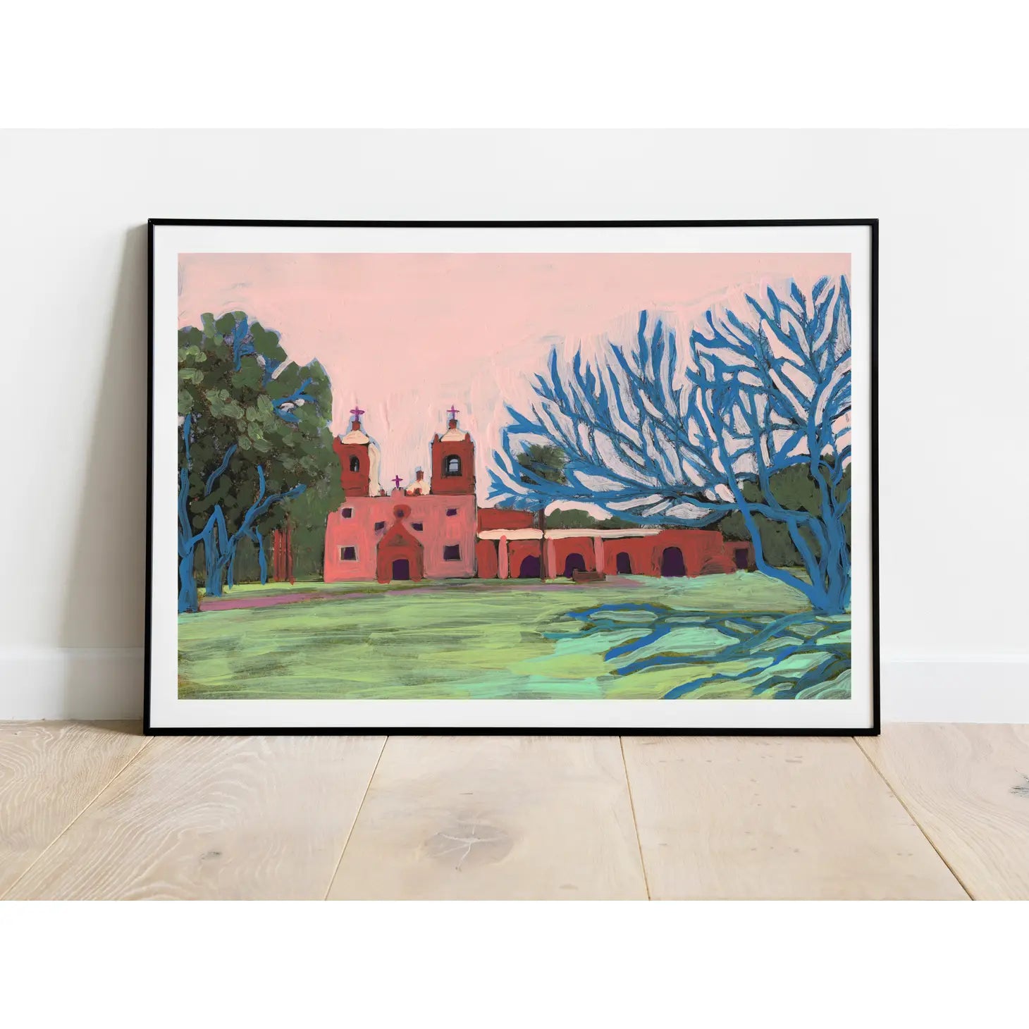 San Antonio Missions National Historical Park is not only a UNESCO World Heritage Site and also happens to make for a beautiful print. This print is by Austin-based artist, El Baker. Baker&amp;nbsp;transforms Texas landscapes into playful artworks, sure to brighten your home with&amp;nbsp;unexpected colorways.
