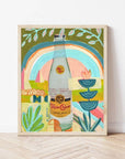 Elevate your space with this quirky, colorful art print by Austin artist, El Baker. The whimsical design features a Texas icon, Topo Chico, surrounded by vibrant natural elements. It's the perfect addition to any room and will make you feel like you're drinking a Topo Chico under a rainbow! This high-quality fine art giclée print captures intricate textures and details. Created on thick, durable matte paper, each museum-quality art print is a testament to superior craftsmanship. 