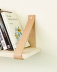 Affirm Leather And Wood Strap Shelf