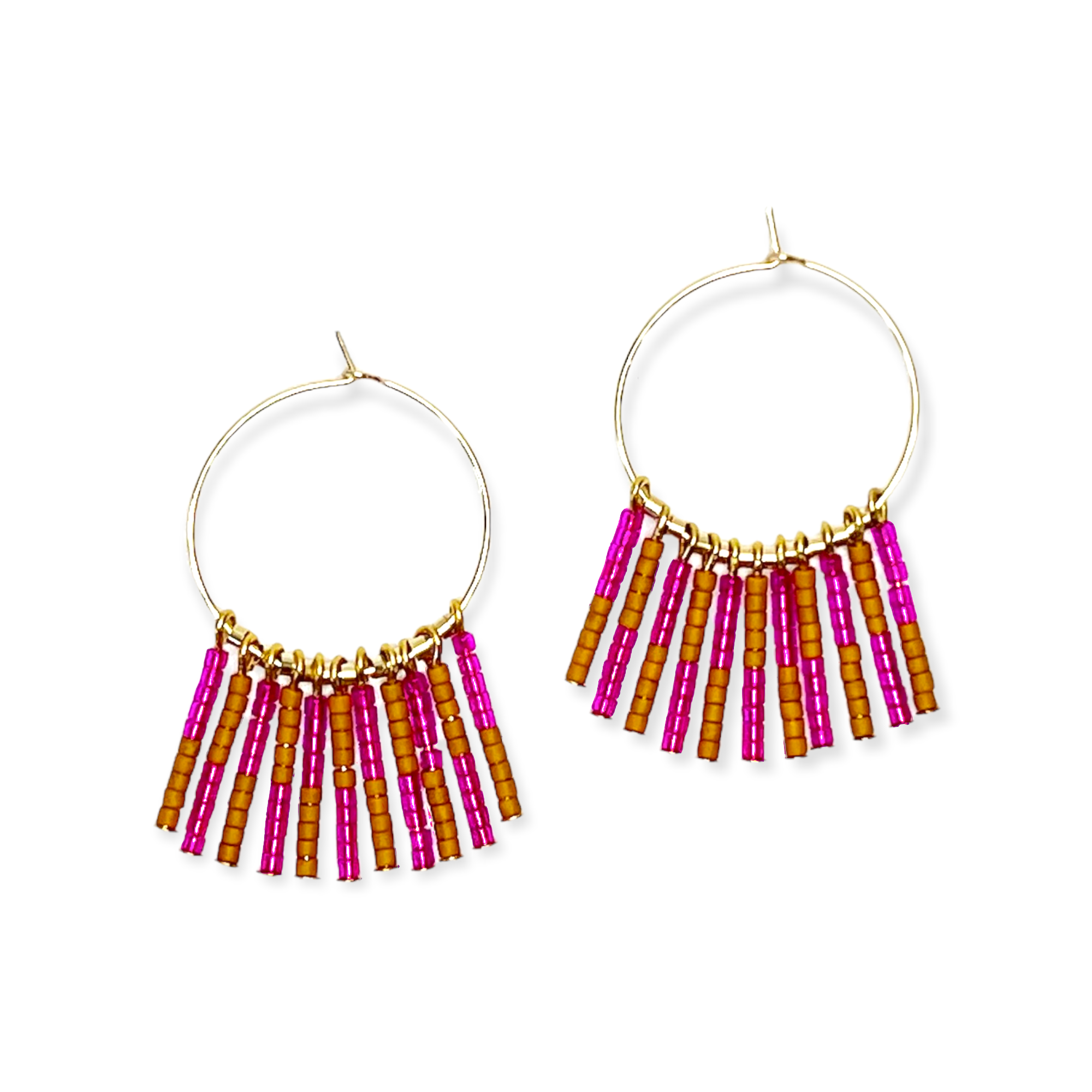 Kaleid Fringe Hoop Earrings