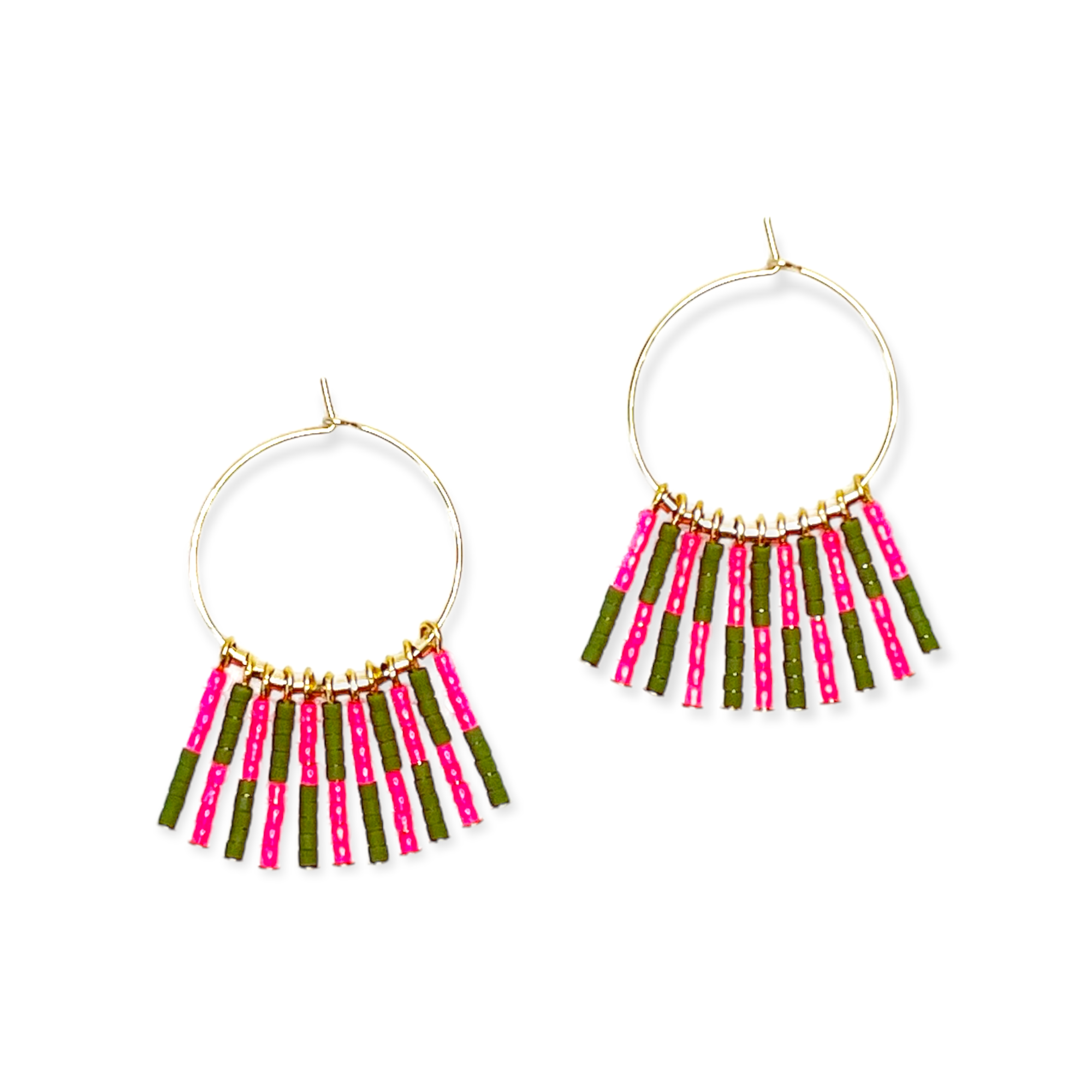 Kaleid Fringe Hoop Earrings