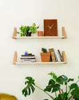 Affirm Leather And Wood Strap Shelf