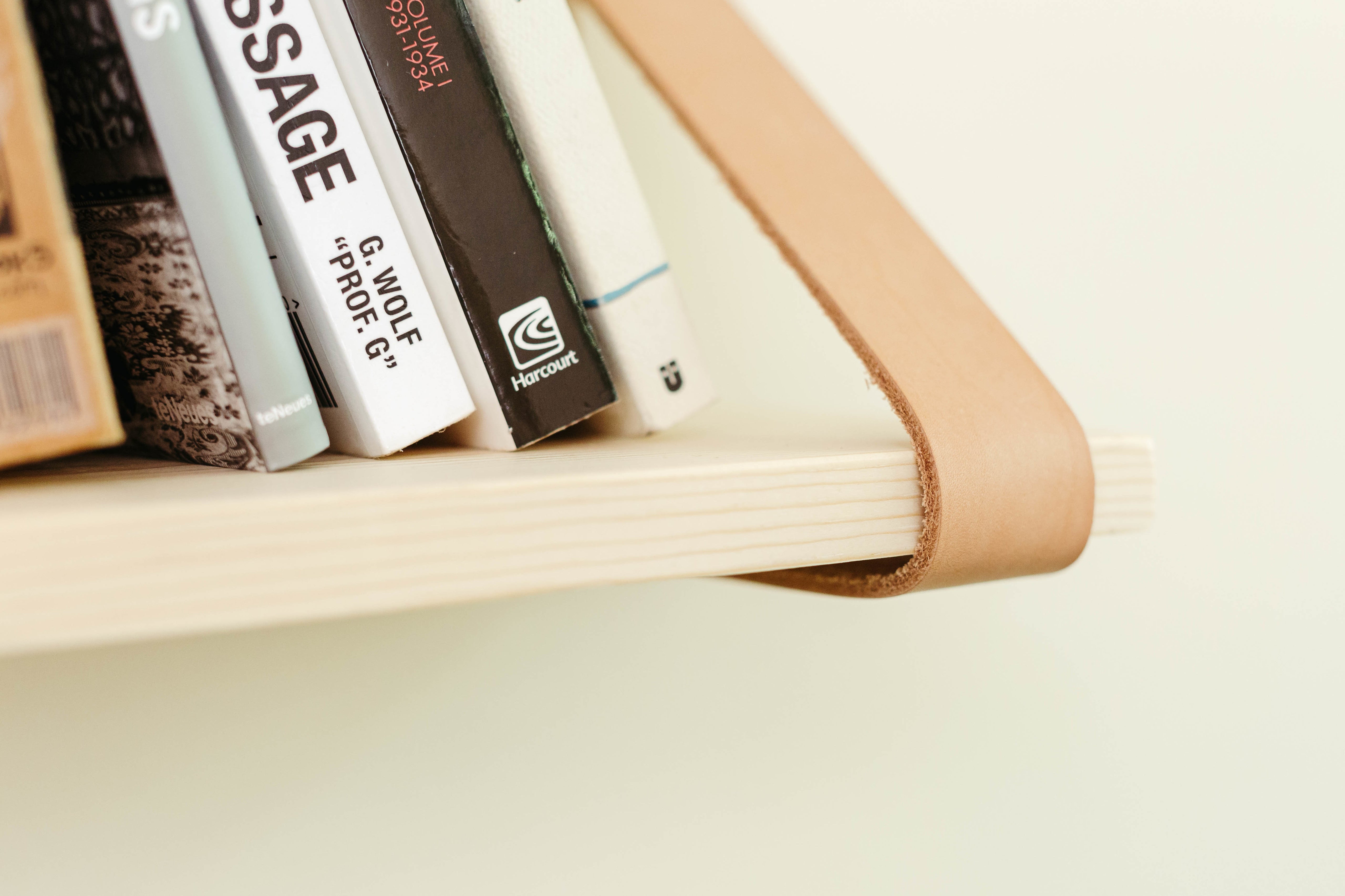 Affirm Leather And Wood Strap Shelf