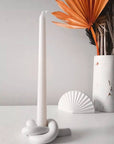 Knotted Candlestick Holder | White