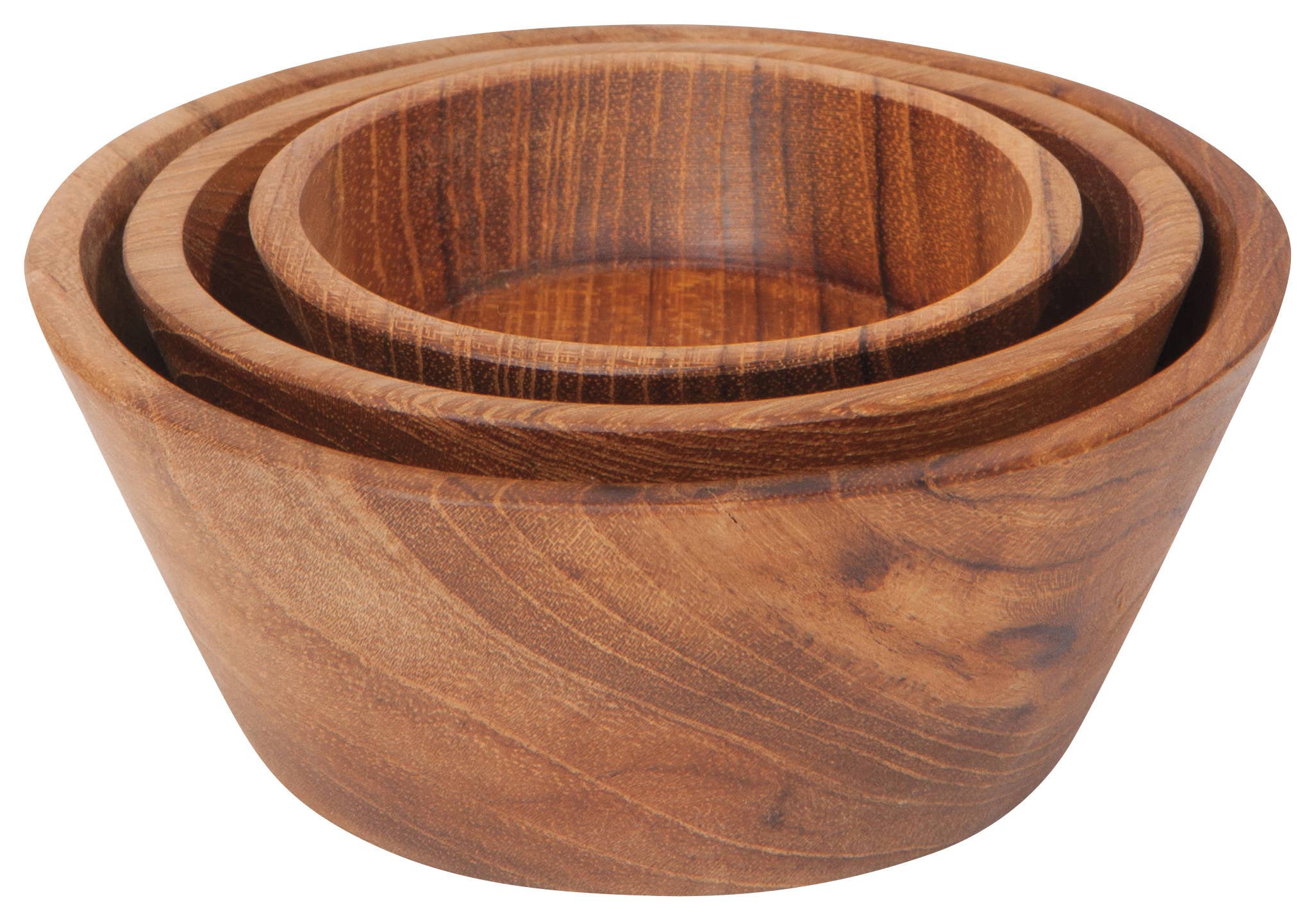 Teak Wood Pinch Bowls | Set of 3