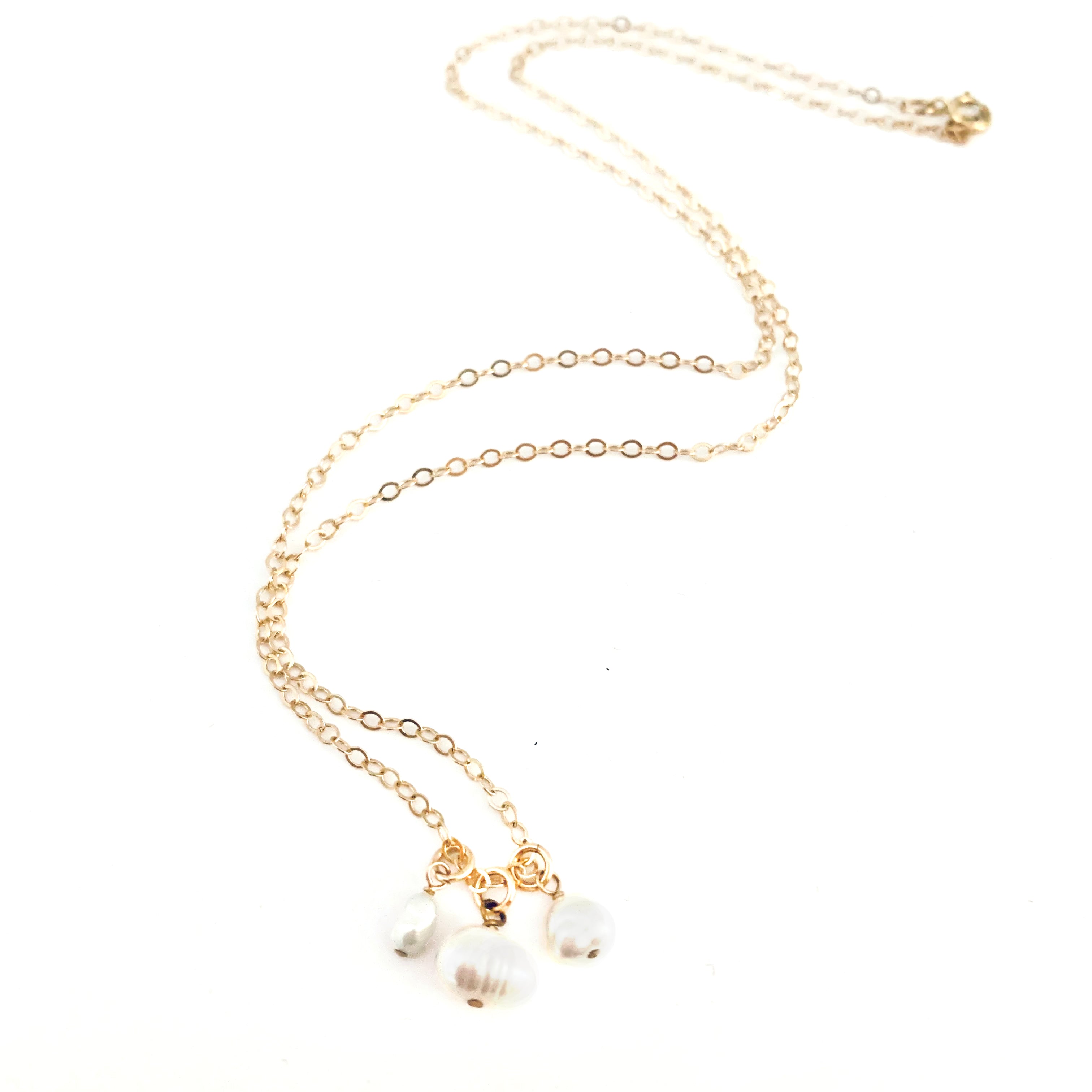 Gold Plated Freshwater Pearl Cluster Drop Necklace - Lovisa